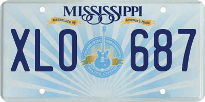 MS license plate XLO687