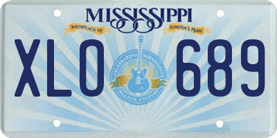 MS license plate XLO689