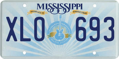 MS license plate XLO693