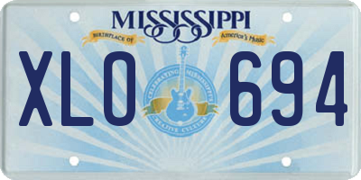 MS license plate XLO694