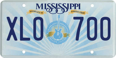 MS license plate XLO700