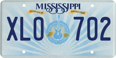 MS license plate XLO702