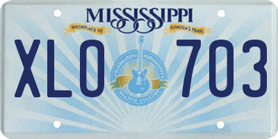 MS license plate XLO703