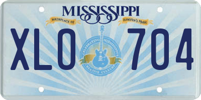 MS license plate XLO704