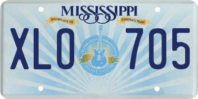 MS license plate XLO705