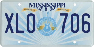 MS license plate XLO706