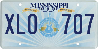MS license plate XLO707