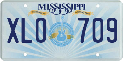 MS license plate XLO709