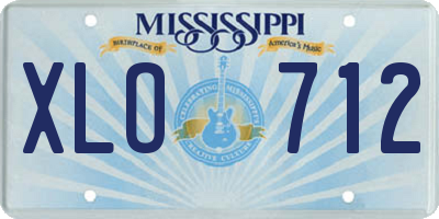 MS license plate XLO712