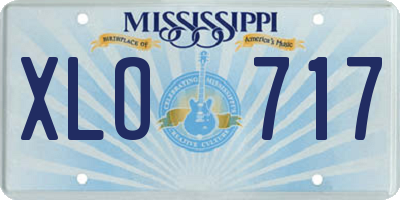 MS license plate XLO717