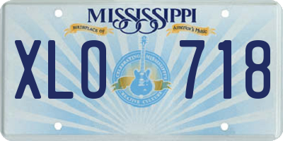 MS license plate XLO718