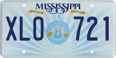 MS license plate XLO721