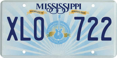 MS license plate XLO722