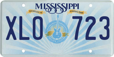 MS license plate XLO723