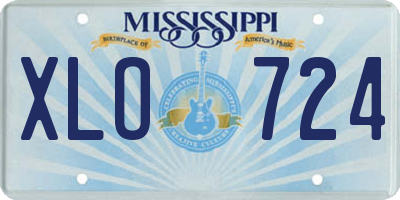 MS license plate XLO724