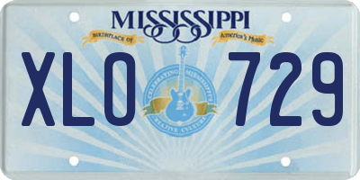 MS license plate XLO729