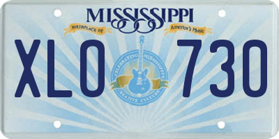 MS license plate XLO730