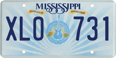 MS license plate XLO731
