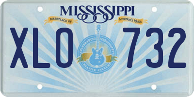 MS license plate XLO732