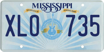 MS license plate XLO735