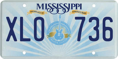 MS license plate XLO736