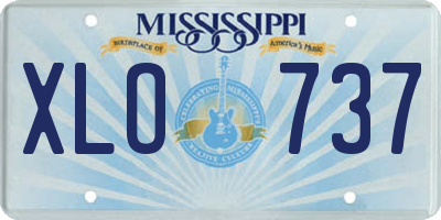 MS license plate XLO737