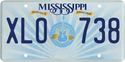 MS license plate XLO738