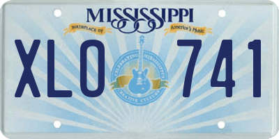 MS license plate XLO741