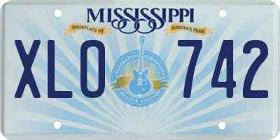 MS license plate XLO742