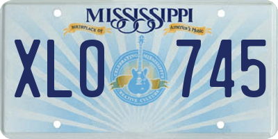MS license plate XLO745