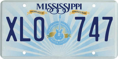 MS license plate XLO747