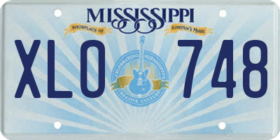 MS license plate XLO748