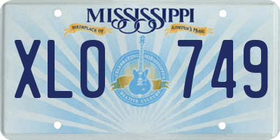 MS license plate XLO749