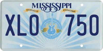 MS license plate XLO750