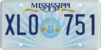 MS license plate XLO751