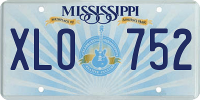 MS license plate XLO752
