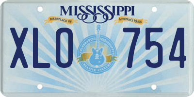MS license plate XLO754