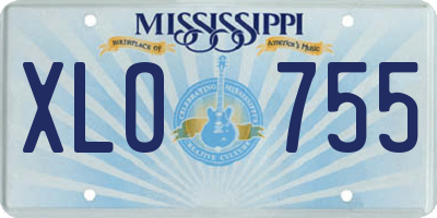 MS license plate XLO755