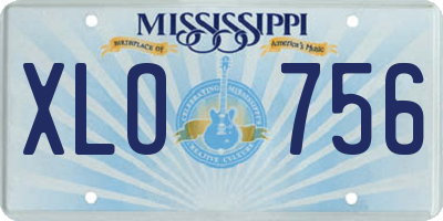 MS license plate XLO756