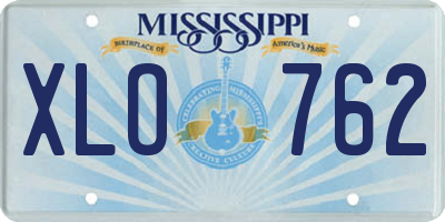MS license plate XLO762