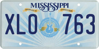 MS license plate XLO763
