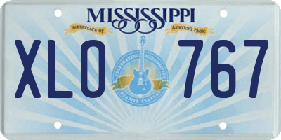 MS license plate XLO767