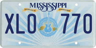 MS license plate XLO770