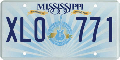 MS license plate XLO771
