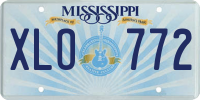 MS license plate XLO772