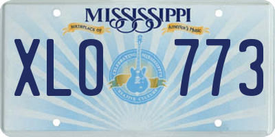 MS license plate XLO773