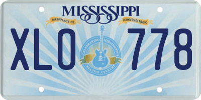 MS license plate XLO778