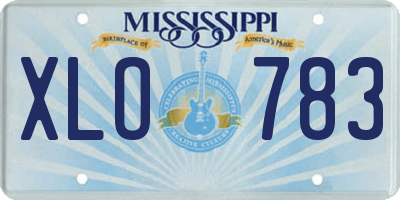 MS license plate XLO783