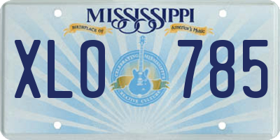 MS license plate XLO785