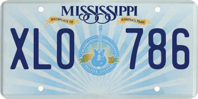 MS license plate XLO786
